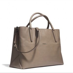 COACH Borough bag satchel earth grey napa leather.